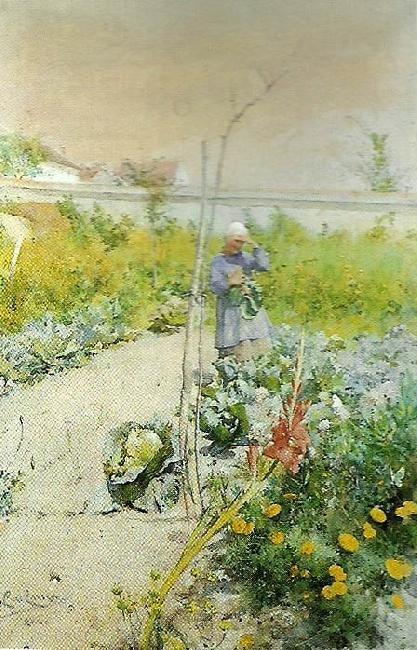 Carl Larsson i kakstradgarden oil painting image